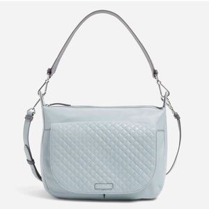 🌸Vera Bradley Soft Leather Carson Crossbody Shoulder Bag Purse Light Blue